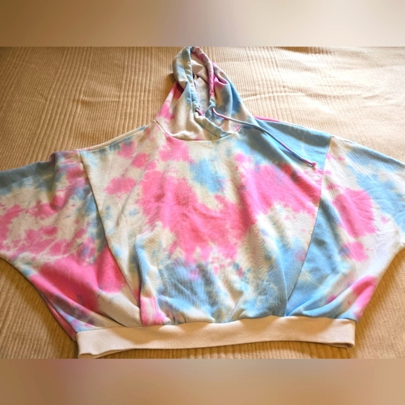 EASEL LOS ANGELES TIE-DYED PINK & BLUE HOODIE. SIZE MEDIUM. - Picture 10 of 10